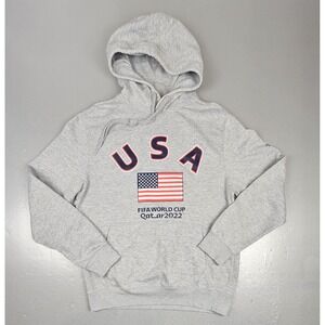 USA FIFA World Cup Sweatshirt Adult Medium. Gray Qatar 2022 Soccer Sweatshirt.